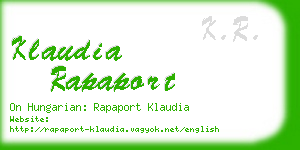 klaudia rapaport business card